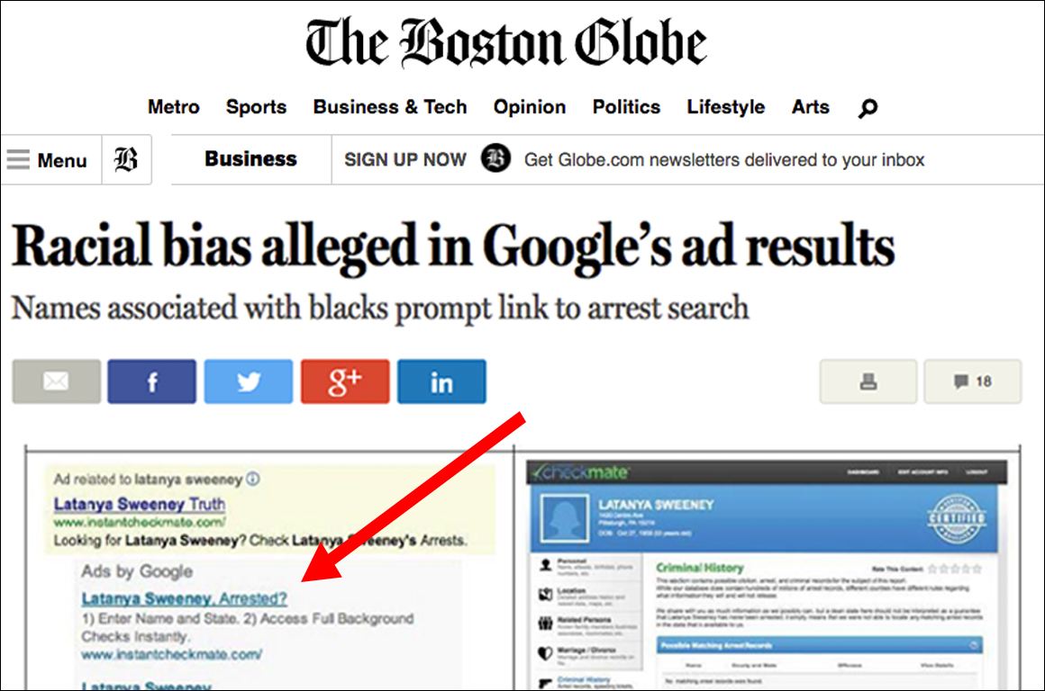 Screenshot of a Boston Globe article titled