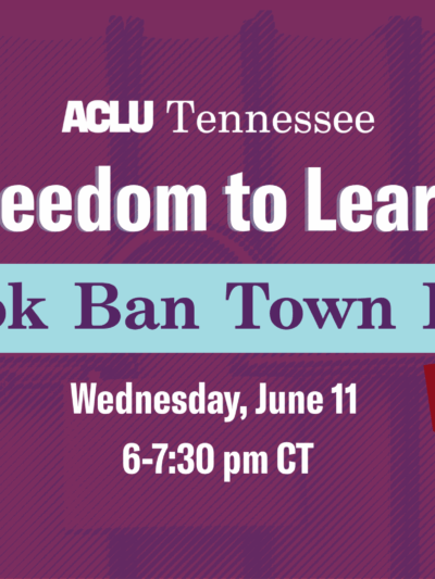 Rescheduled Freedom to Learn: Book Ban Town Hall - Wednesday, June 11, 6 pm