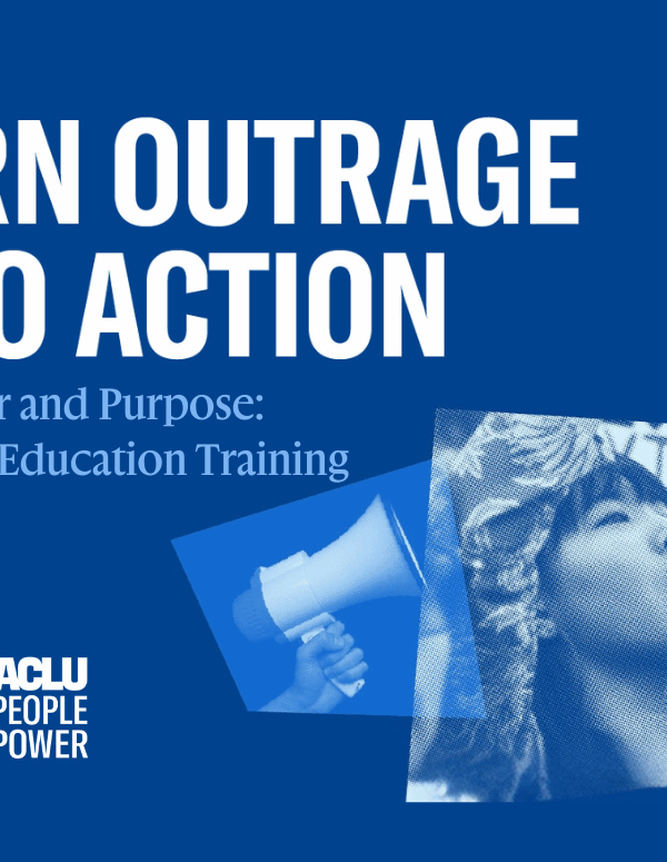 banner for power and purpose training with ACLU National