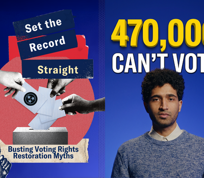 Thumbnail for the Set the Record Straight Series. Cover Reads: 470,000 Can't Vote