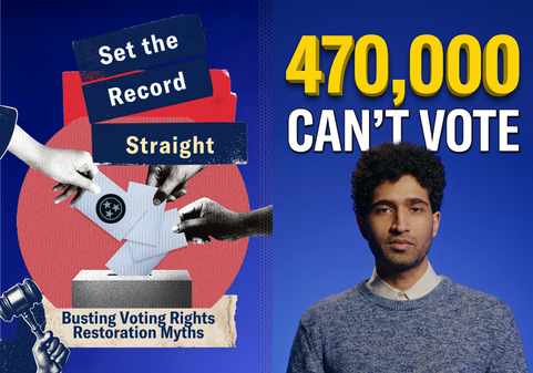 Thumbnail for the Set the Record Straight Series. Cover Reads: 470,000 Can't Vote