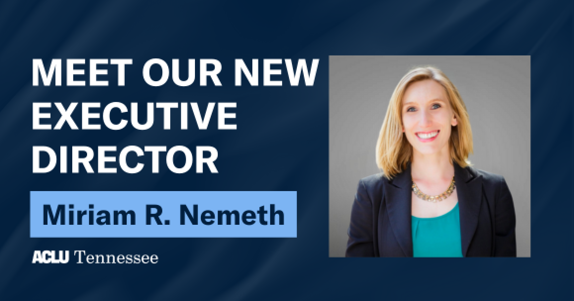 Banner that reads "MEET OUR NEW EXECUTIVE DIRECTOR" Miriam R. Nemeth